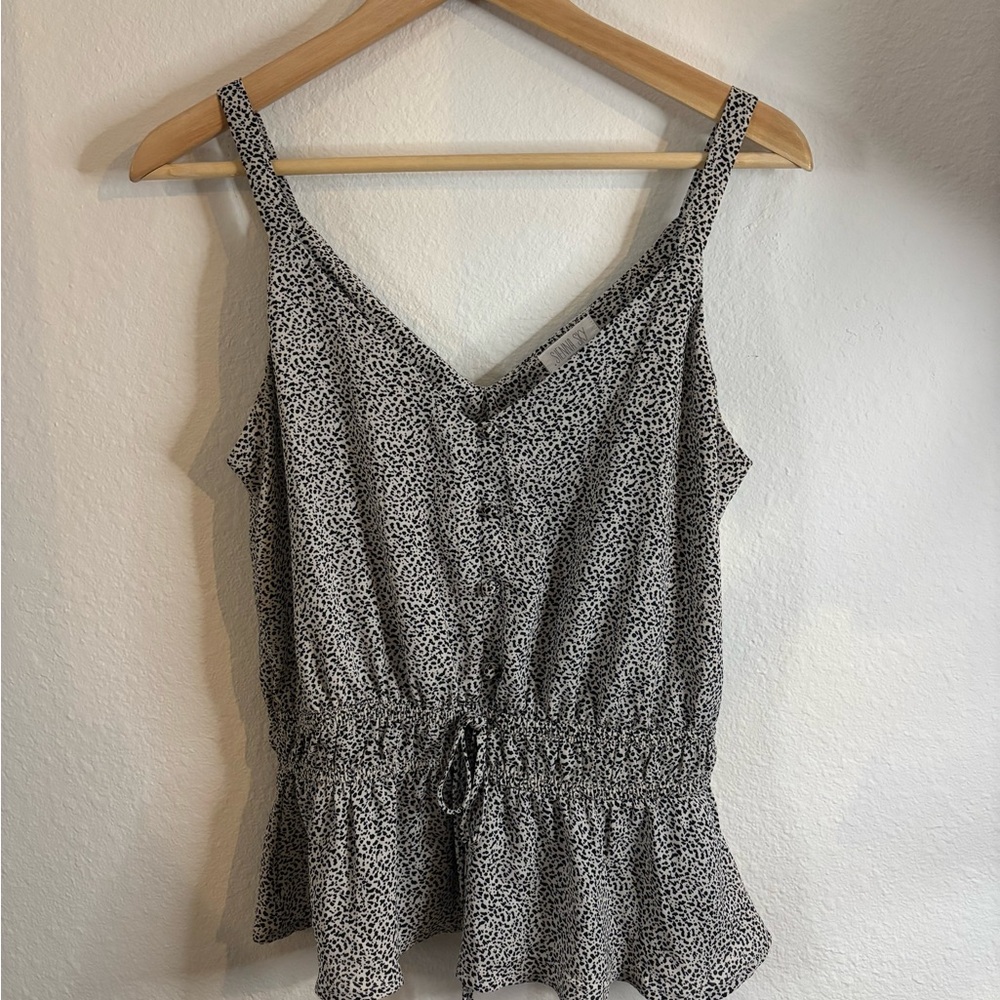 Sienna Sky Gray Buttoned Peplum Camisole